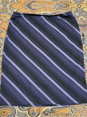 Express Striped A-Line Women's Skirt in Black and Lavender size xs
